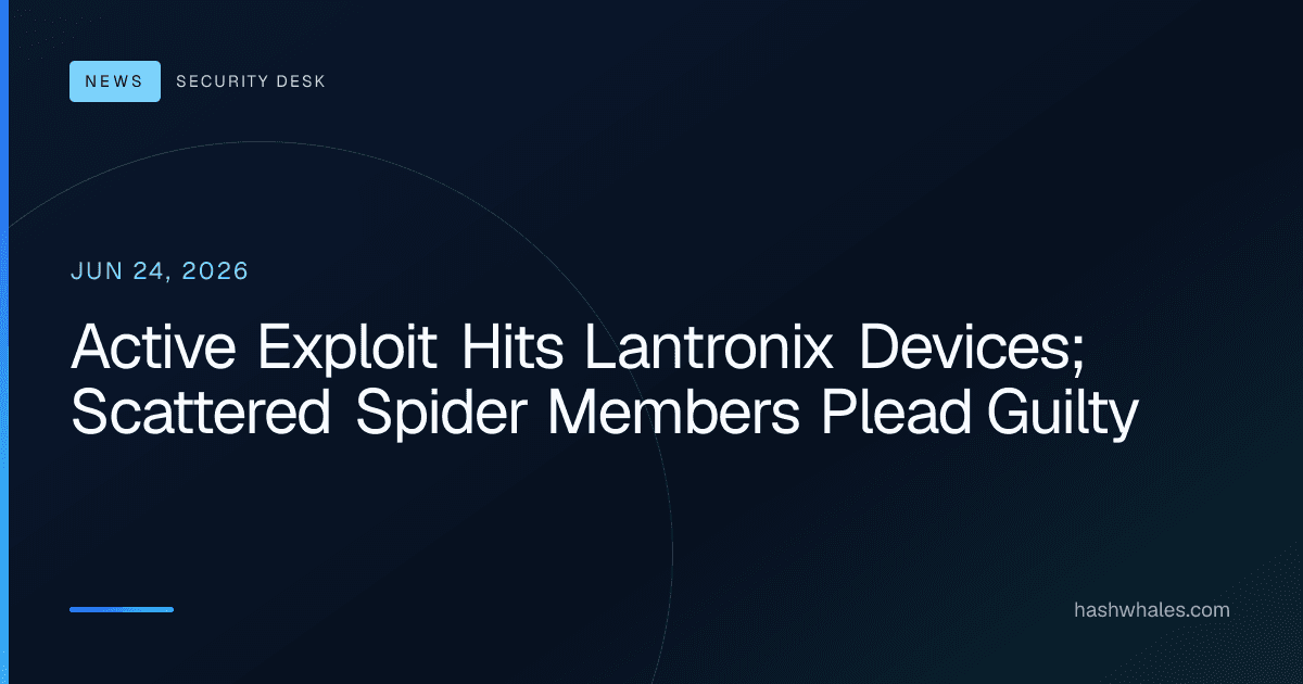 Active Exploit Hits Lantronix Devices; Scattered Spider Members Plead Guilty