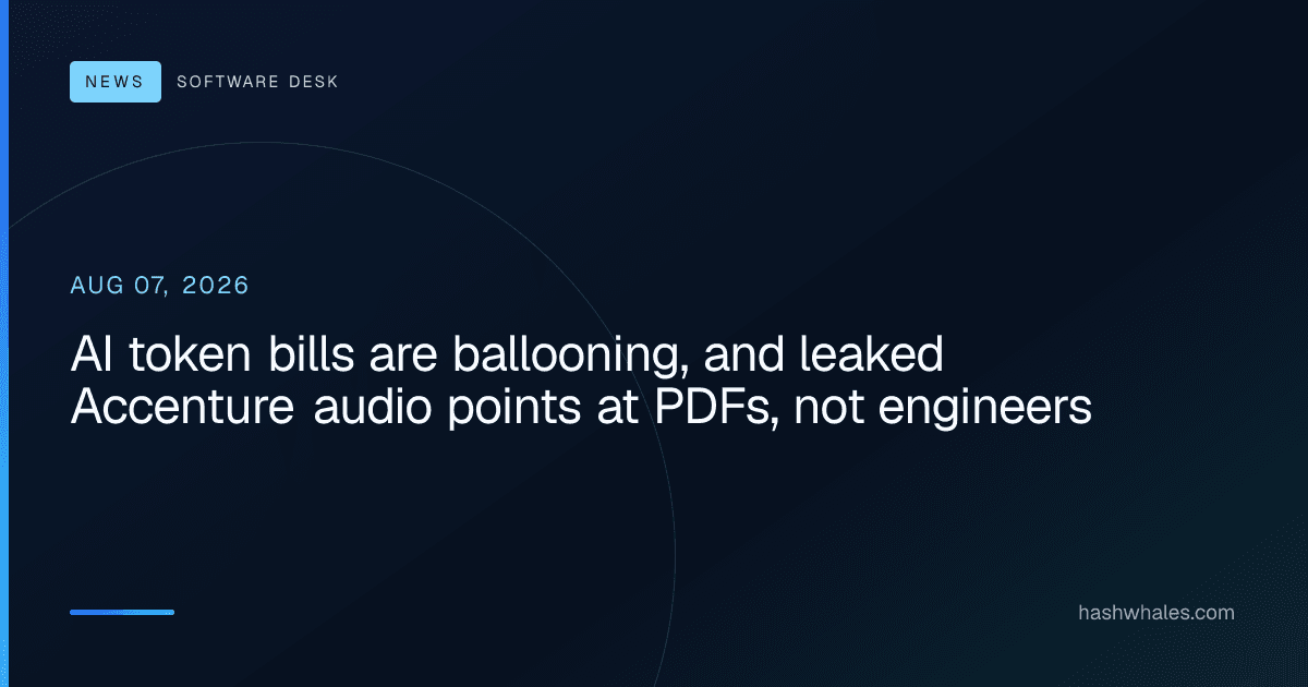 AI token bills are ballooning, and leaked Accenture audio points at PDFs, not engineers