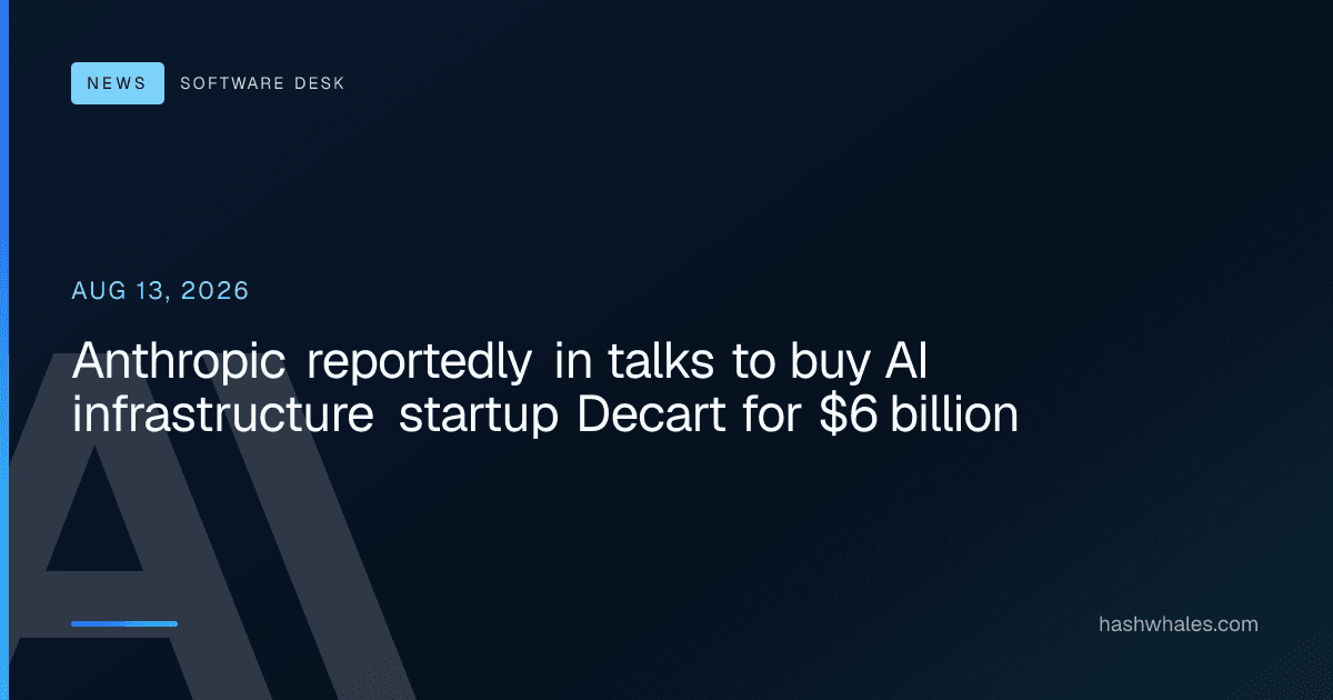 Anthropic reportedly in talks to buy AI infrastructure startup Decart for $6 billion
