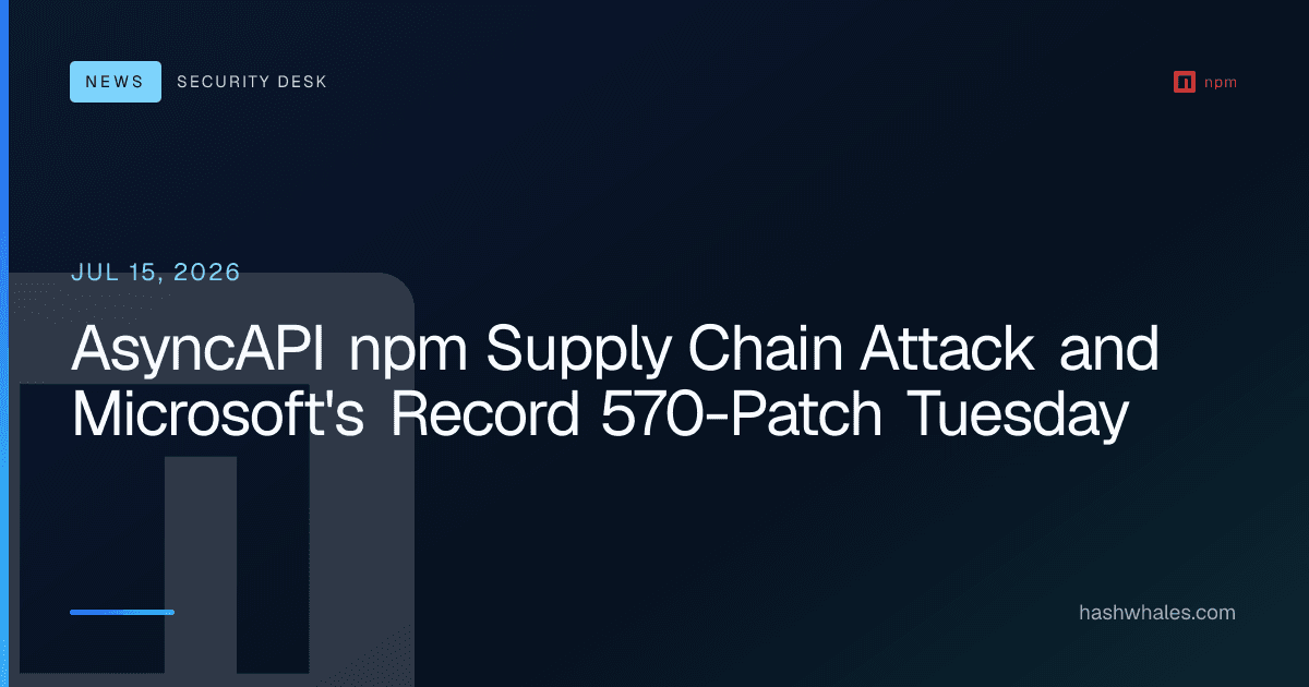 AsyncAPI npm Supply Chain Attack and Microsoft's Record 570-Patch Tuesday