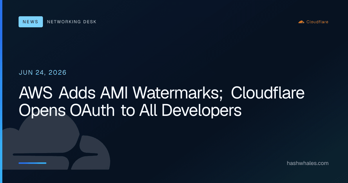 AWS Adds AMI Watermarks; Cloudflare Opens OAuth to All Developers