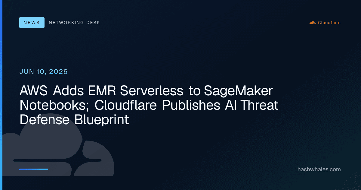 AWS Adds EMR Serverless to SageMaker Notebooks; Cloudflare Publishes AI Threat Defense Blueprint