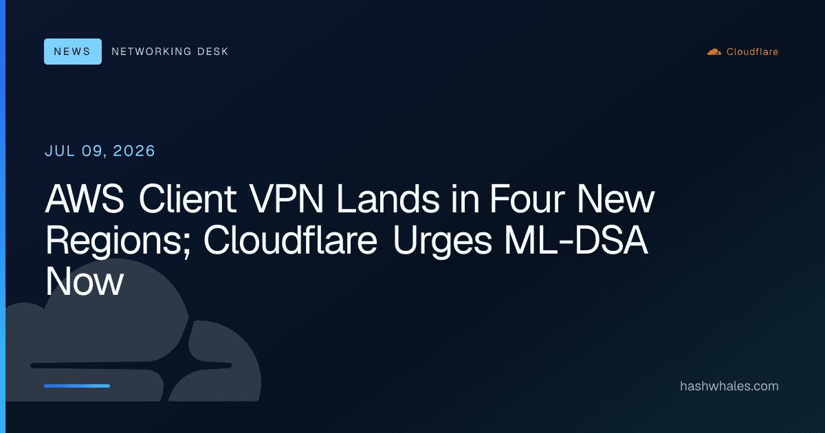AWS Client VPN Lands in Four New Regions; Cloudflare Urges ML-DSA Now