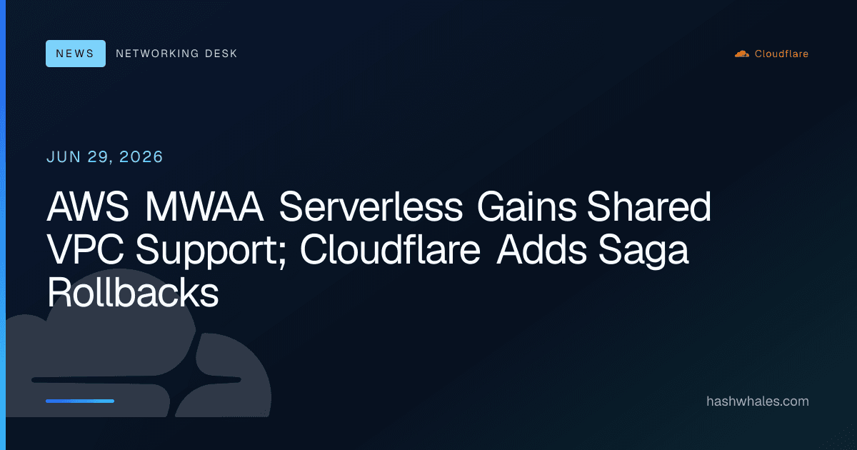 AWS MWAA Serverless Gains Shared VPC Support; Cloudflare Adds Saga Rollbacks