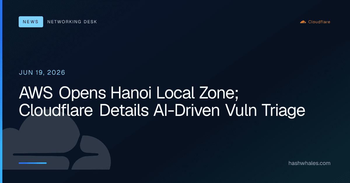 AWS Opens Hanoi Local Zone; Cloudflare Details AI-Driven Vuln Triage