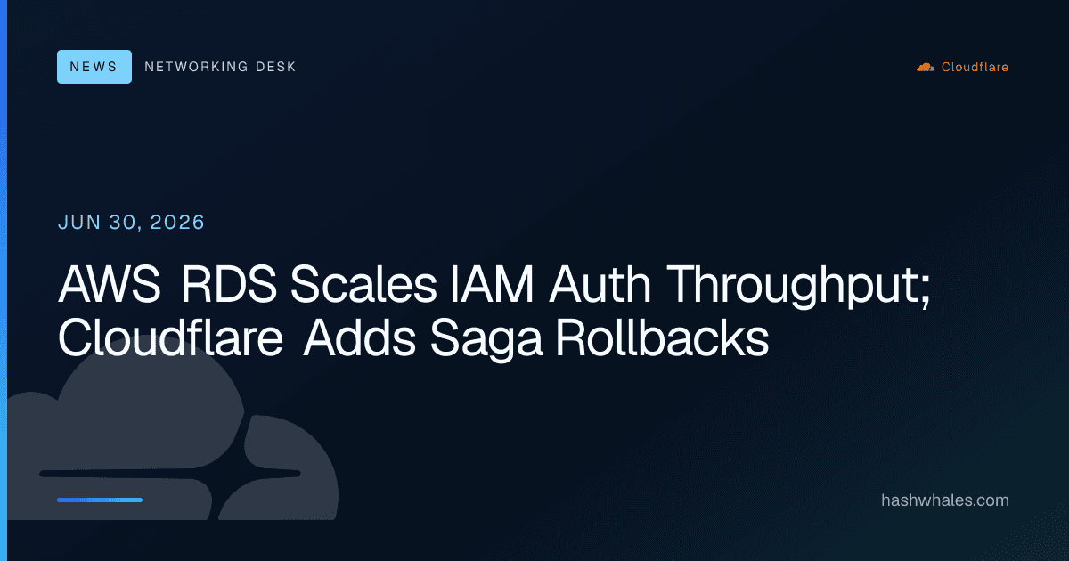 AWS RDS Scales IAM Auth Throughput; Cloudflare Adds Saga Rollbacks