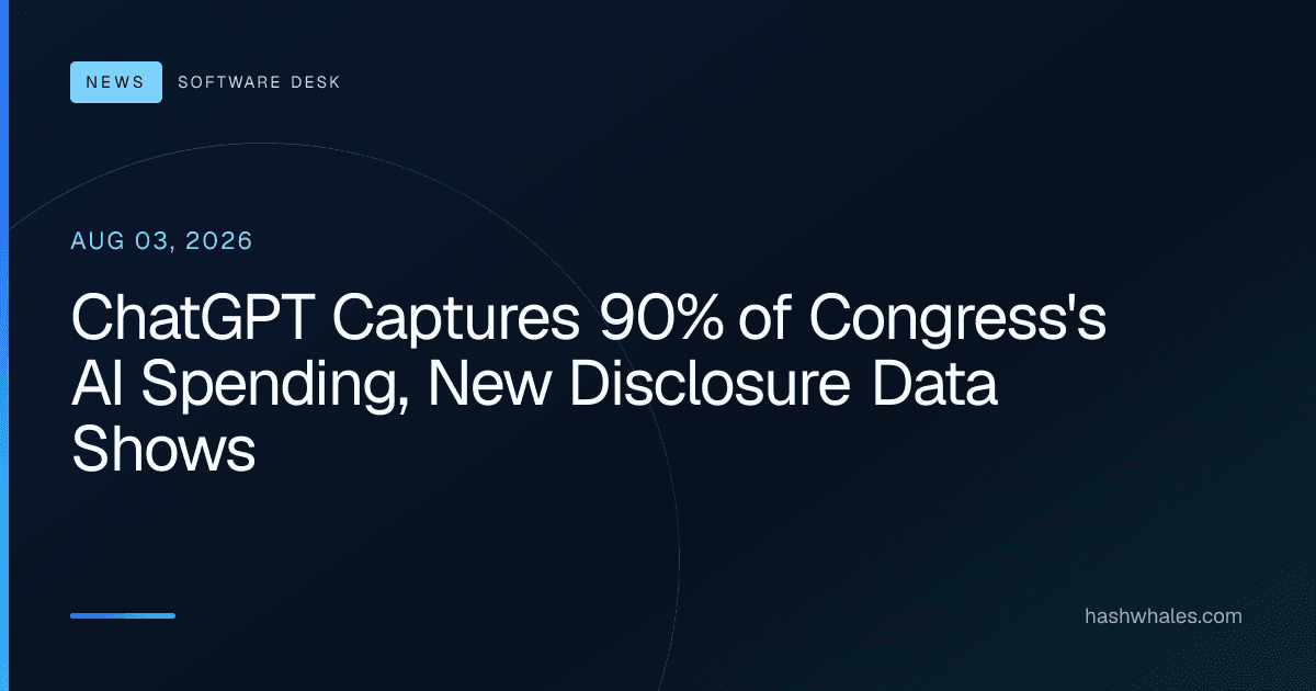 ChatGPT Captures 90% of Congress's AI Spending, New Disclosure Data Shows