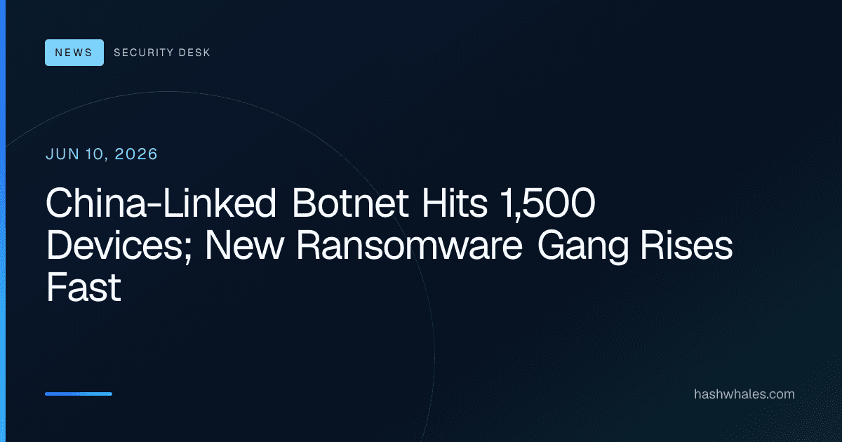 China-Linked Botnet Hits 1,500 Devices; New Ransomware Gang Rises Fast