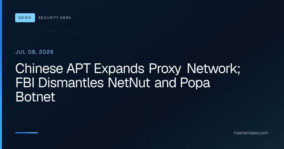 Chinese APT Expands Proxy Network; FBI Dismantles NetNut and Popa Botnet