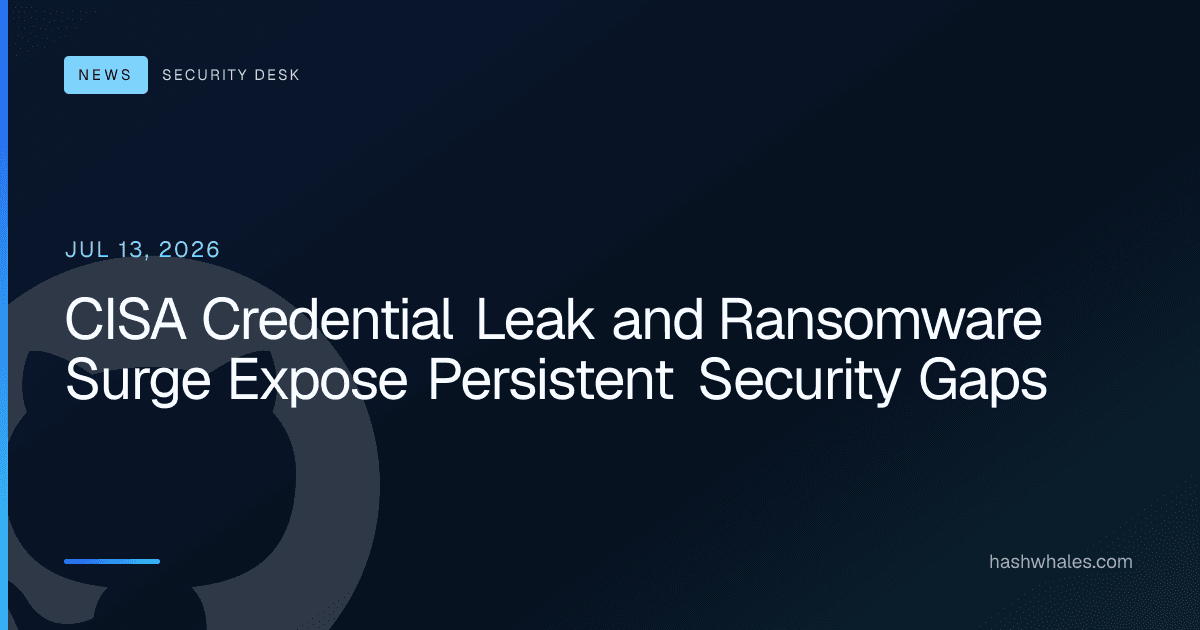 CISA Credential Leak and Ransomware Surge Expose Persistent Security Gaps