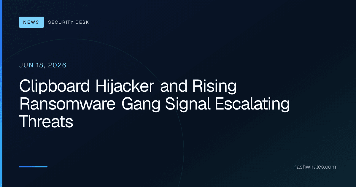 Clipboard Hijacker and Rising Ransomware Gang Signal Escalating Threats