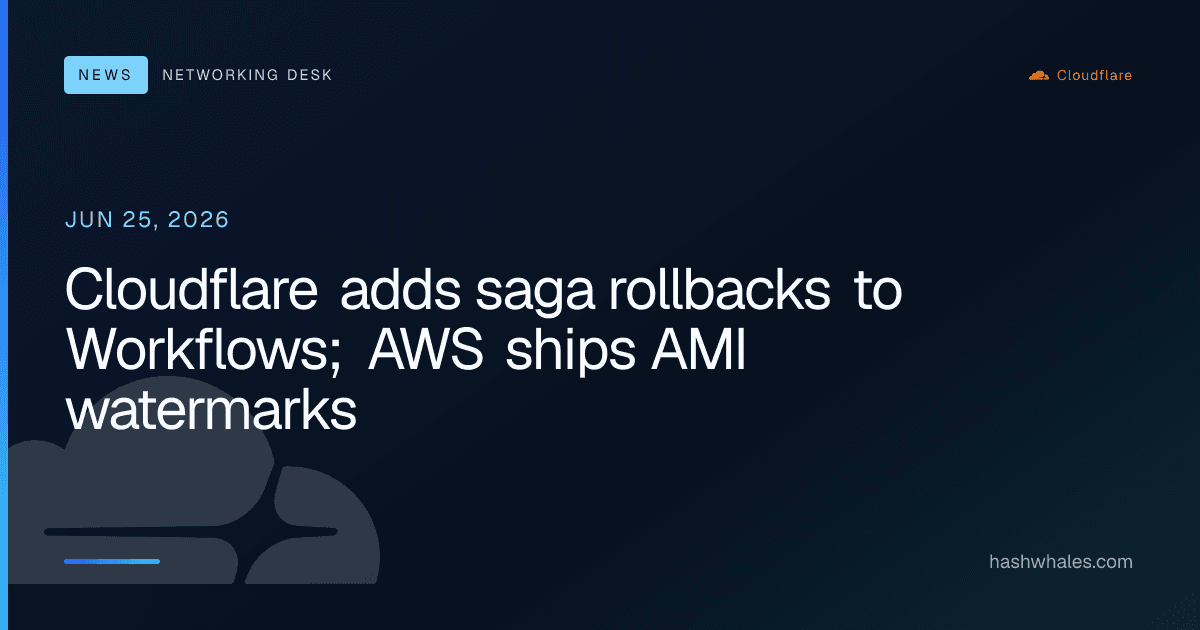 Cloudflare adds saga rollbacks to Workflows; AWS ships AMI watermarks