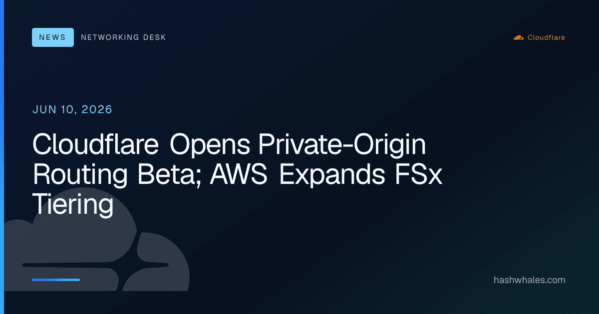Cloudflare Opens Private-Origin Routing Beta; AWS Expands FSx Tiering