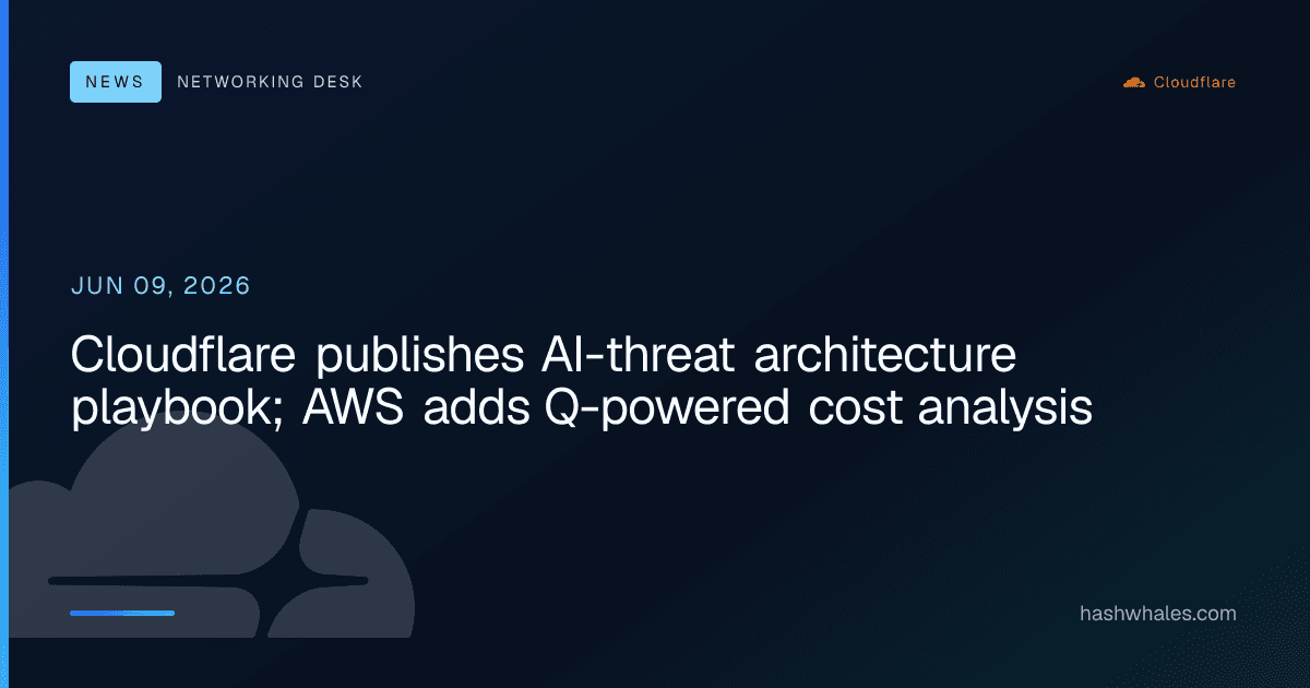 Cloudflare publishes AI-threat architecture playbook; AWS adds Q-powered cost analysis