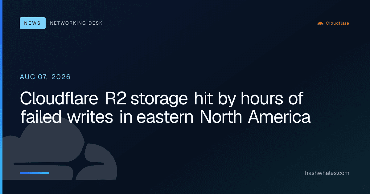 Cloudflare R2 storage hit by hours of failed writes in eastern North America
