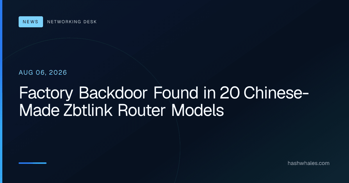 Factory Backdoor Found in 20 Chinese-Made Zbtlink Router Models