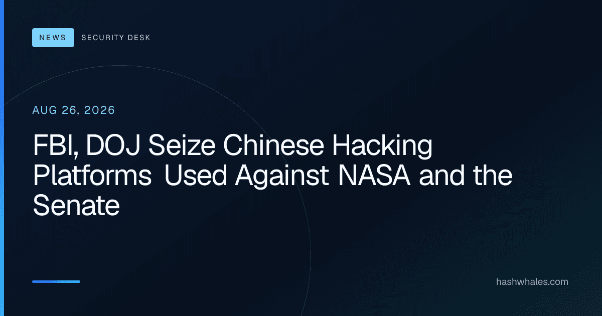 FBI, DOJ Seize Chinese Hacking Platforms Used Against NASA and the Senate