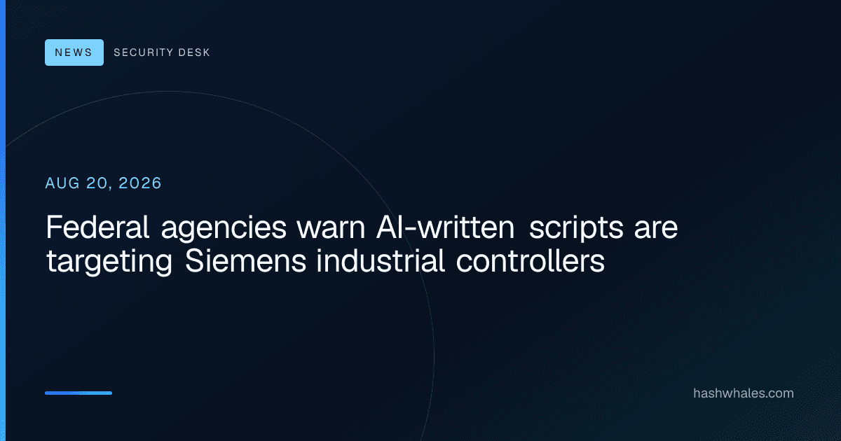 Federal agencies warn AI-written scripts are targeting Siemens industrial controllers