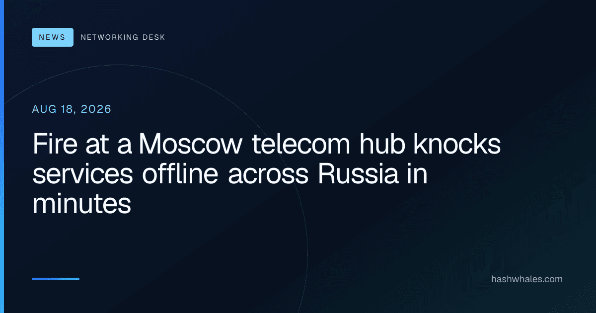 Fire at a Moscow telecom hub knocks services offline across Russia in minutes