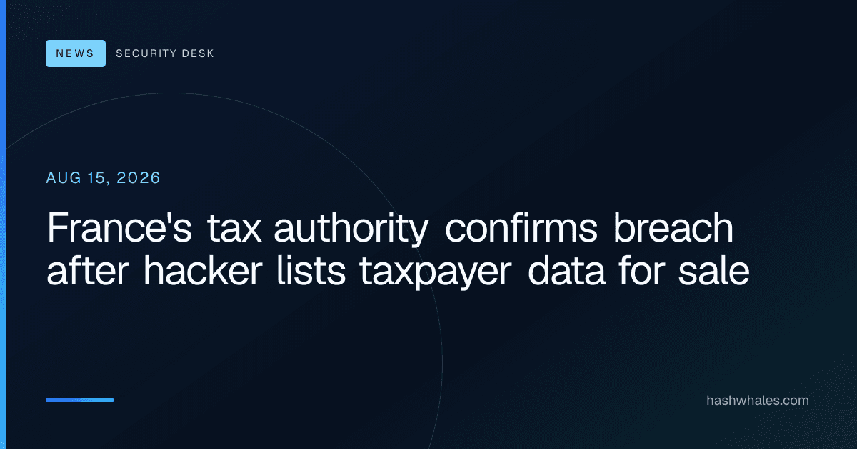 France's tax authority confirms breach after hacker lists taxpayer data for sale