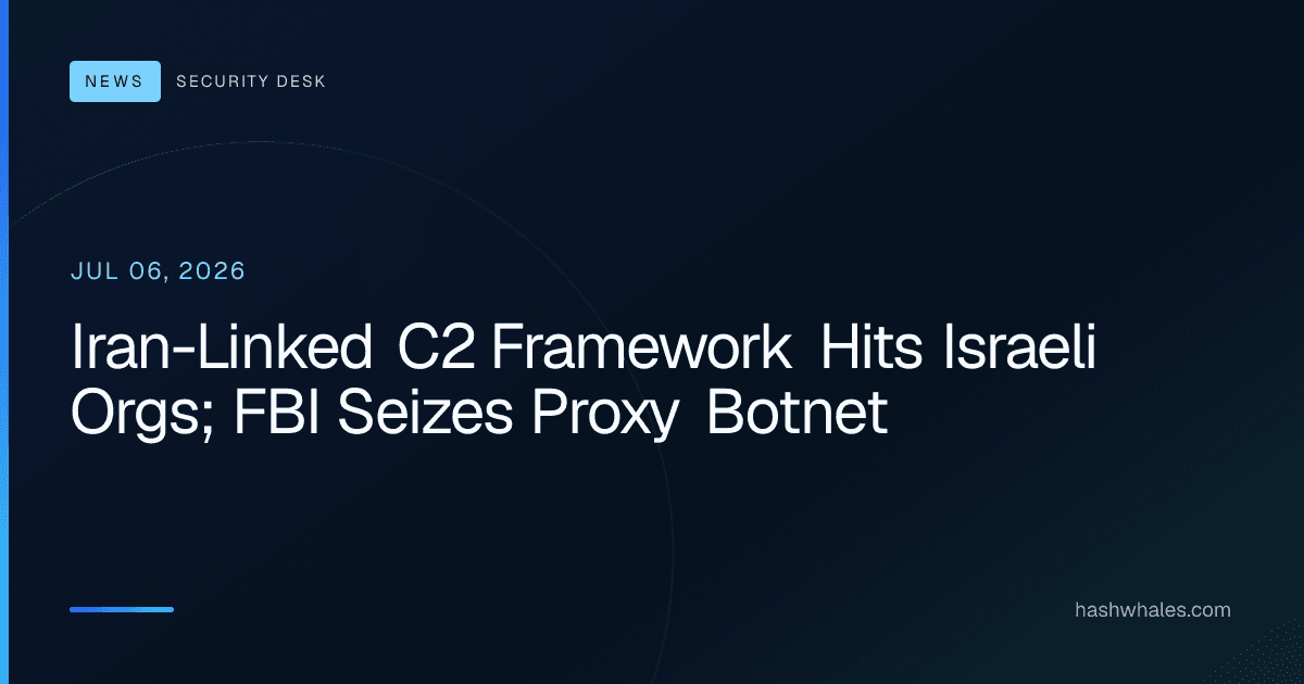 Iran-Linked C2 Framework Hits Israeli Orgs; FBI Seizes Proxy Botnet