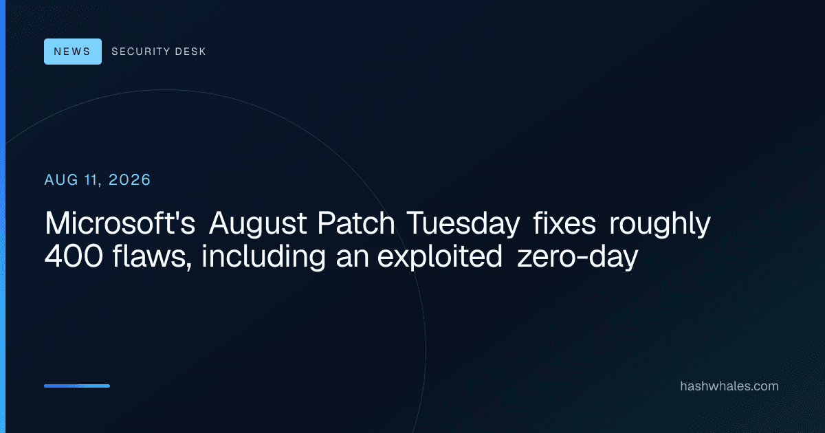 Microsoft's August Patch Tuesday fixes roughly 400 flaws, including an exploited zero-day