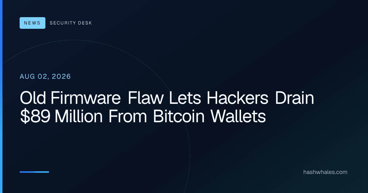 Old Firmware Flaw Lets Hackers Drain $89 Million From Bitcoin Wallets