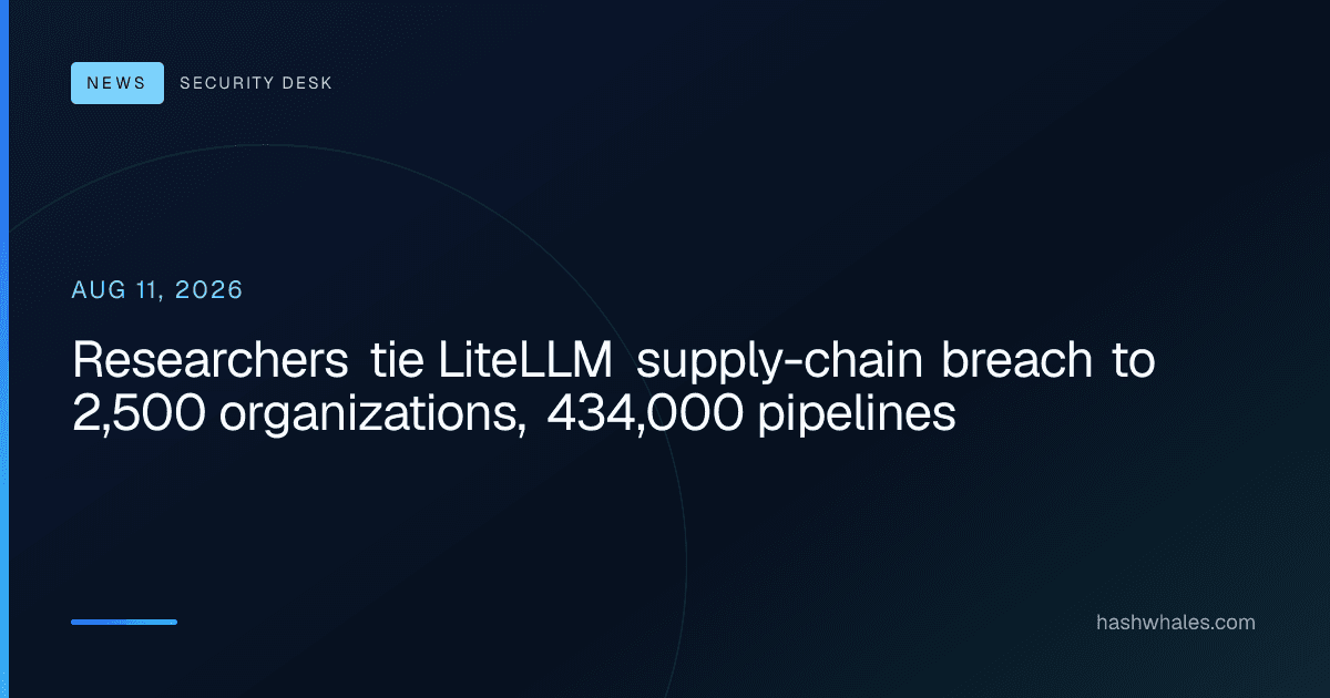 Researchers tie LiteLLM supply-chain breach to 2,500 organizations, 434,000 pipelines