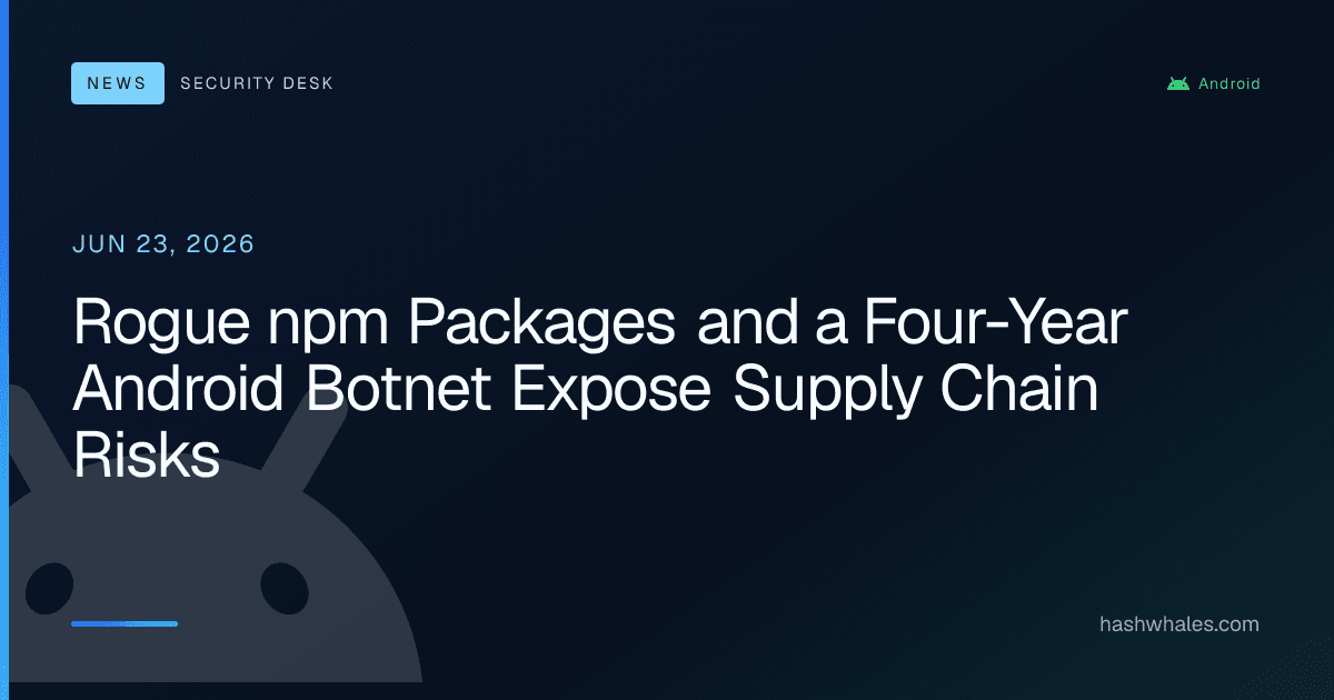 Rogue npm Packages and a Four-Year Android Botnet Expose Supply Chain Risks