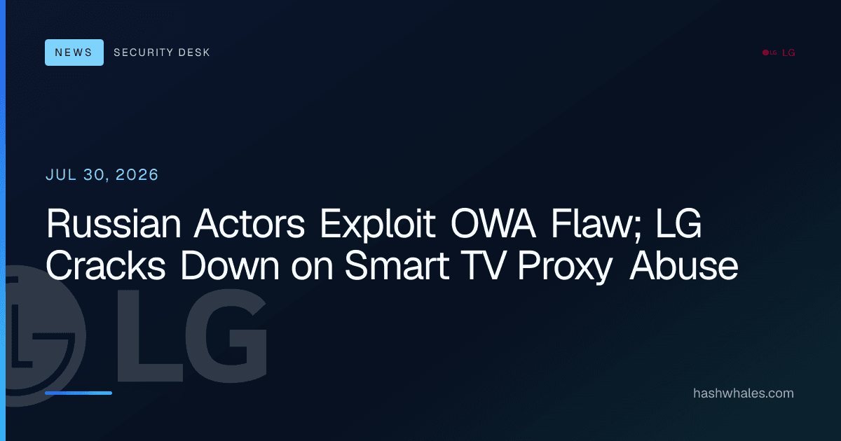 Russian Actors Exploit OWA Flaw; LG Cracks Down on Smart TV Proxy Abuse