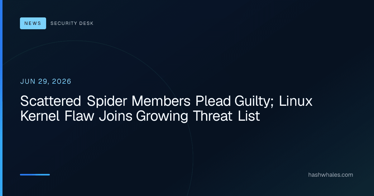 Scattered Spider Members Plead Guilty; Linux Kernel Flaw Joins Growing Threat List
