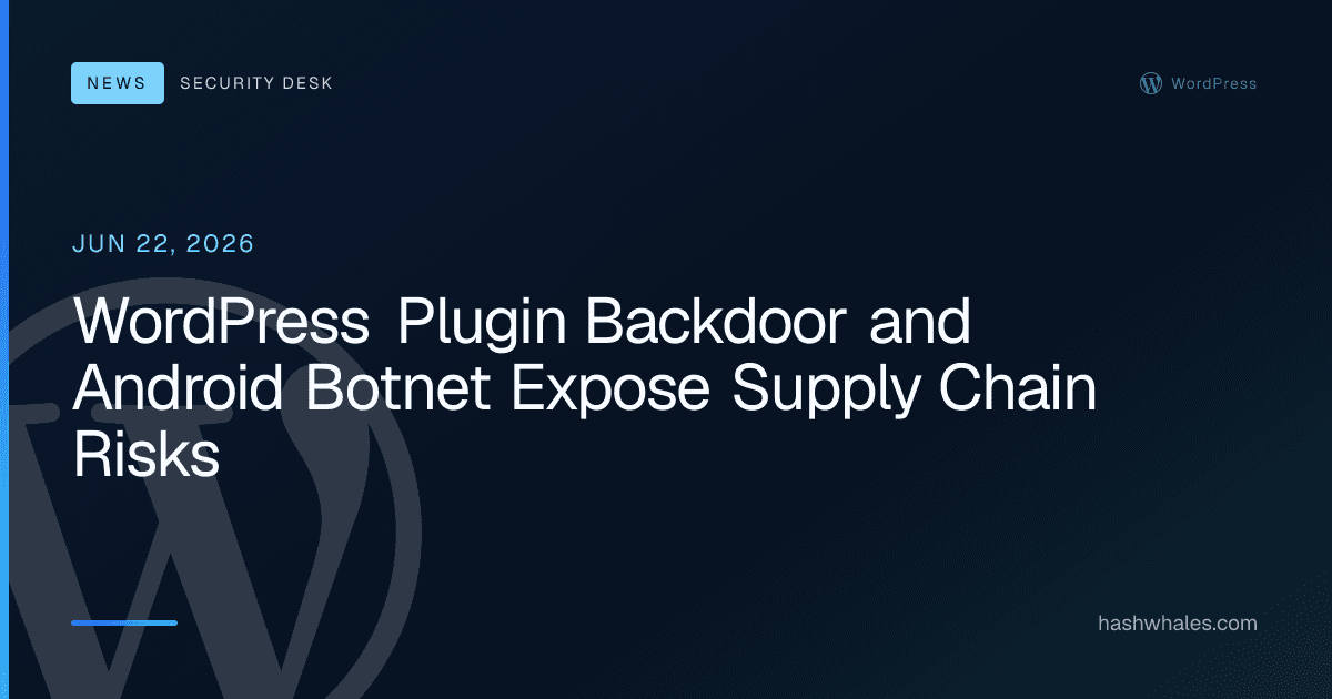 WordPress Plugin Backdoor and Android Botnet Expose Supply Chain Risks